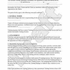 031 Template Ideas Personal Training Client Contract