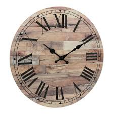 Natural Wood Roman Numeral Wall Clock