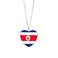 national flag heart shape necklace