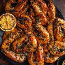 grilled prawns with garlic er sauce