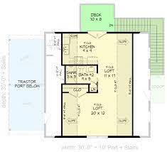 Barn Plan With 613 Sq Ft Loft Apartment