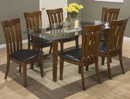 Rectangular Glass Top Dining Table Set