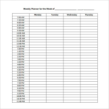 hourly schedule template 34 free