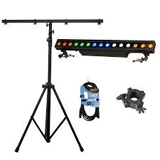 American Dj 15 Hex Bar Ip Led Linear Wash Fixture Lighting Tripod T Bar Light Stand Clamp And Cable Prosoundgear