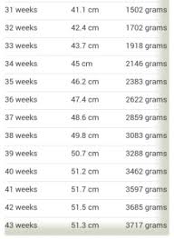Ave Baby Size And Weight Chart February 2015 Babycenter