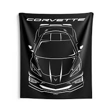 chevrolet corvette c8 wall tapestry