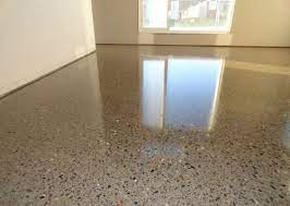 gray glossy polished concrete flooring