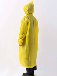 1pc Plastic Raincoat Yellow Rain