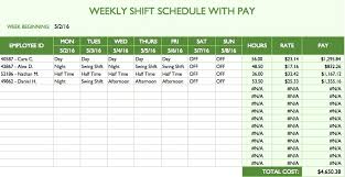 Monthly Staff Schedule Template Excel Employee Templates Shift Work