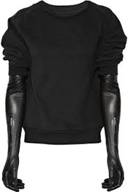 Maison Margiela Cotton Sweater With Leather Gloves Net A