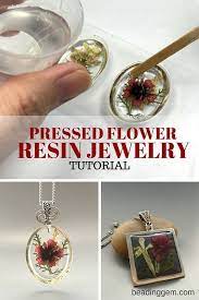 pressed flower resin jewelry