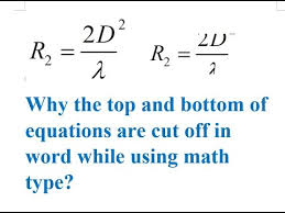 cut off in word using math type