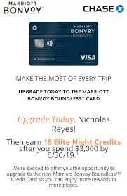 Enjoy elite offers with marriott bonvoy brilliant credit card. Expired New Upgrade Offer 15 Elite Night Credits With Chase Marriott Upgrade