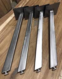 Assembly is easy and the metal part of the legs adjusts by unscrewing so you can adjust the table to not wobble if your floors. Steel Leg Options For Natural Edge Wood Slabs From Impact Imports