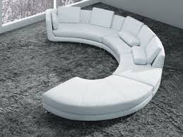 white bonded leather curved sectional