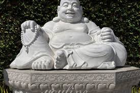 White Marble Laughing Buddha Good Luck