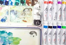 The Watercolor And Gouache Paints And