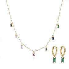 18k gold plated jewelry set