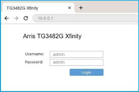 arris tg3482g xfinity router login and