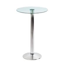 Milan Chrome Base Bar Table Glass Top