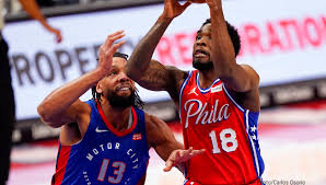 Shop philadelphia 76ers jerseys in official swingman and 76ers city edition styles at fansedge. Embiid Hits Late Free Throws 76ers Beat Pistons 114 110 Woodtv Com