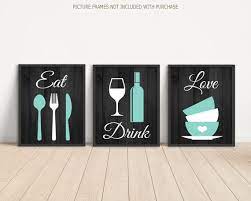 Eat Drink Love Kitchen Wall Art Eat