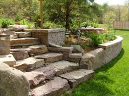 Natural Stone Steps Built Into