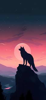 wolf sunset aesthetic wallpapers