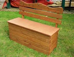 wooden garden storage box seat tony