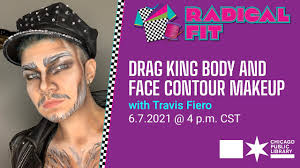drag king body contour makeup with