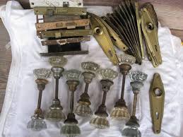 7 Sets Of Vintage Glass Doorknobs W