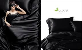 25 momme black silk bed linen