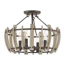 Ceiling Light With Dark Textured Frame