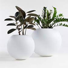 Sphere White Indoor Outdoor Planters