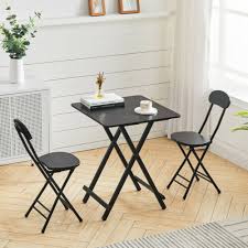Wood Folding Table Chairs Set 2 4