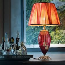 Large Ruby Blown Glass Table Lamp