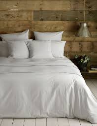 light grey cotton bedding set at