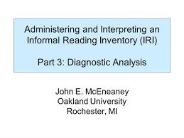 Informal Reading Inventory Determining Reading Level Ppt