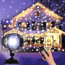 Christmas Snowfall Snowflakes Led Laser Projector Lamp