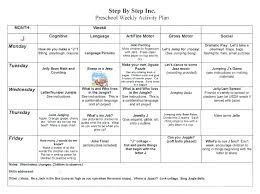 Preschool Budget Template Preschool Weekly Lesson Plans Editable