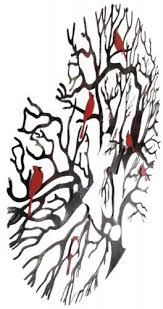 Metal Wall Art Round Tree And Bird
