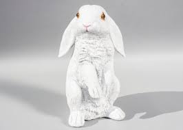White Rabbit Statue Lop Eared Bunny