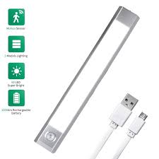 Motion Sensor Led Closet Light Wireless Under Cabinet Lighting With Usb Rechargeable 1200mah Battery Operated 60 Led Counter Lighting Motion Activated Light Closet Light