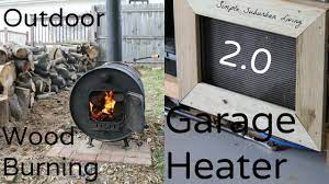 outdoor wood burning garage heater