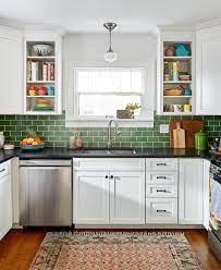 Catalina 3 x 6 ceramic subway tile. Improve Your Home 30 Weekend Projects Green Kitchen Backsplash Kitchen Decor Apartment Kitchen Design