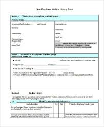 Sample Employee Medical History Forms 7 Free Documents In Word Pdf
