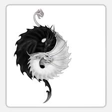 yin yang dragons sticker spreadshirt