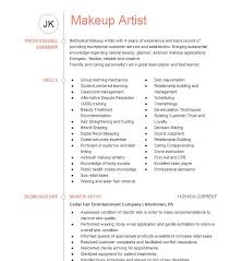 makeup artist resume exle