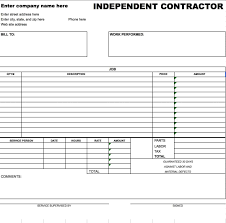 Contractor Invoice Template Rome Fontanacountryinn Com