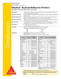 Sikaflex Sealant Adhesive Primer Product Data Sheet